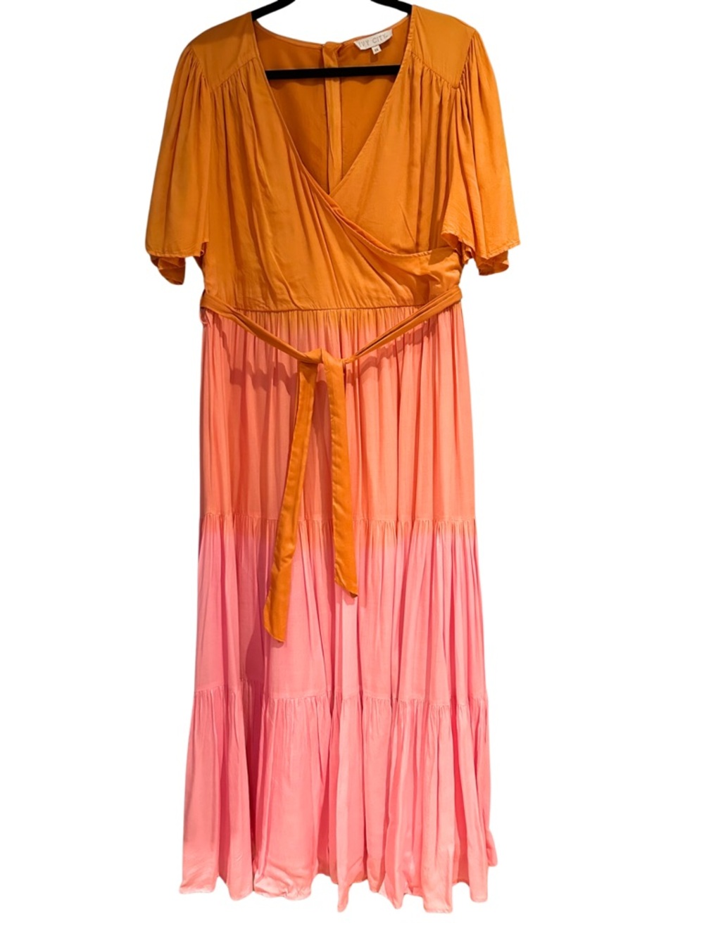 Ivy City Co Mustard Yellow Wrap Maxi Dress